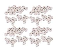Alipis 400 pièces Lot de Perles Bois Carrées Alphabet Lettres Mix pour Bijoux DIY Bracelets Colliers Porte-clés Bois Naturel