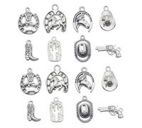 Alipis 48 pièces Alloy Cowboy Hat And Cactus Charms For DIY Jewelry Making Pendant Charms For Earrings Bracelets Necklaces And Keychain Accessories