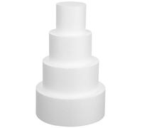 Alipis 4Pcs Mannequins De Gâteau Ronds En Mousse Mannequins De Faux Gâteaux Blancs Faux Modèles En Mousse De Polystyrène Poupée D'embryon De Polystyrène Décoration De Gâteau