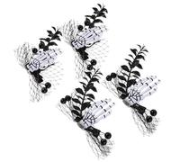 Alipis 4pièces Barrettes Squelette Zombie Forme de Main de Crâne pour Halloween Accessoires de Coiffure Effrayants Pinces à Cheveux Punk Horrifiques