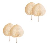 Alipis 4pièces Éventail à Main Bambou Tissé Lot de Éventails Artisanaux pour Décoration Murale Et Fête Accessoire Pratique Et Élégant pour Événements