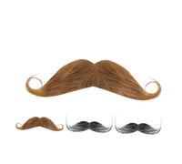 Alipis 4Pièces Lot de Fausses Moustaches Barbes Réalistes Accessoires de Déguisement pour Halloween à Thème Couleurs Application Facile Réutilisables