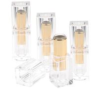 Alipis 4pièces Tube Carré Reutilisable pour Lèvres Pot de Crème pour Lèvres Vide Personnalisable Transparent Lot de Tubes de Rangement pour Cosmétiques