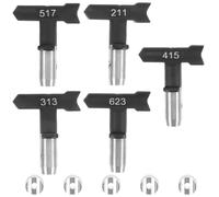 Alipis 5 Embouts de Pulvérisation sans Air pour Pistolet Peinture Airless Buses de Pulvérisateur de Peinture en Aérosol 211/313/415/517/623 Kit Noir pour Finition Professionnelle et