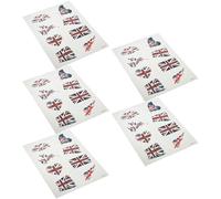 Alipis 5 ensembles Stickers Temporaires Visage Drapeau Royaume-uni Portables Décoratifs Fins pour Supporters Match Football
