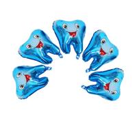 Alipis 5 Pièces Ballons Aluminium Forme de Dent pour Décoration de Shower Ballons Réutilisables et Amusants pour Fête Anniversaire et de Première Dent