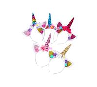 Alipis 5 Pièces Bandeaux Licorne pour Garçon Fille Set de Foulards Fleuris Accessoires Cheveux Garçon Fille pour Fêtes et Spectacles