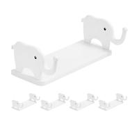 Alipis 5 pièces Étagère Murale Petite Blanche sans Percer Support Rangement Plastique Élégant Étagère Flottante Multifonction pour Salon Bureau et Chambre