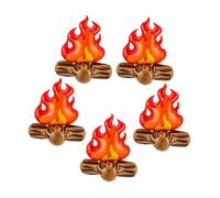 Alipis 5 Pièces Inflatable Campfire Decoration with Artificial Model Fire Props for Indoor Outdoor Camping and Party Lightweight and Easy Setup