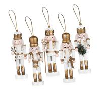 Alipis 5 Pièces Lot de Pendentifs Casse-Noisette Décorations de Noël Figurines Soldats Robuste Ornements Festifs avec Surface et Design Charmant Accessoires pour Sapin et Fête