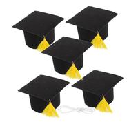 Alipis 5 Pièces Mini Chapeaux de Graduation Feutre Chapeaux pour Animaux Décorations de Gâteaux Accessoires Photo pour Célébrations de Fin Études
