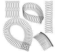 Alipis 5 pièces Peigne Fixateur Forme U Invisible pour Finition des Cheveux Femme Lot de Pinces Plates Élastiques pour Accessoires Cheveux Courts et Chignons