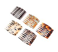 Alipis 5 Pièces Peigne Latéral Français Élégant en Acétate Anti-statique Dents Larges, Compact et Doux pour Cuir Chevelu Sensible, Accessoire Cheveux Femme pour Usage Quotidien Style