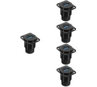 Alipis 5 Pièces Prise Panneau Fixe Adaptateur Passe-cloison USB Connecteur De Cloison Adaptateur De Prises Femelles USB Rallonges De Câble Connecteur De Passage Métal Black