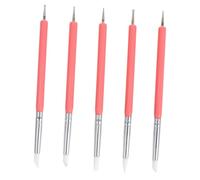 Alipis 5 pièces Stylos Nail Art Double Extrémité Silicone Rose Pinceaux Gel UV pour Dessin Détail Ongles Liner et Dotting Brush pour Manucure DIY