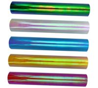 Alipis 5 rouleaux Film Adhésif Vinyle Thermocollant Couleurs Vives pour DIY Vêtements Décorations Créatives