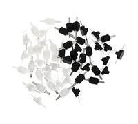 Alipis 50 pièces Interrupteur Bouton Poussoir pour Lampe Torche Électrique Noir et Blanc Accessoire Marche Arrêt Compact et