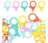 Alipis 50 pièces Lot de Fermoirs Mousquetons Plastique Rigide Colorés pour Bijoux DIY Attaches Crochets Homard pour Bracelets Colliers Fournitures Loisirs Créatifs Polyvalentes