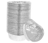 Alipis 50 Pièces Moules à Mini Quiche Aluminium Jetables Forme De Cœur Pour Cuisson Stockage Et Réchauffage De Quiches Et Petits Gâteaux