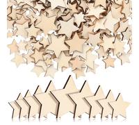 Alipis 500 Étoiles en Bois Vierges de 1 Cm à 3 Cm, Décorations de Noël et Ornements D’étoile pour Bricolage, Matériaux Sûrs en Bois Naturel, pour Décoration Intérieure et Artisanat