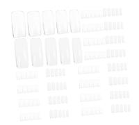 Alipis 500 Faux Ongles Transparents à Coller, Couverture Complète, Courte, 10 Tailles Assorties, Kit Nail Art DIY, Ongles Moyens, Capsules pour Manucure à Domicile