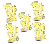 Alipis 5pièces Class of Wooden Graduation Sign Décoration De Table Pour Fête De Diplôme Centre De Table Élégant Et Festif Accessoire Photo