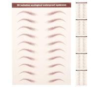 Alipis 6 Feuilles Autocollants Sourcils Épais Imperméables Transferts Sourcils Temporaires Naturels pour Femmes Faciles à Appliquer pour Mise Forme Rapide