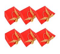 Alipis 6 Pièces à Provisions en Papier à Main pour Le Stockage en Papier Fourre-Tout De Cotillons avec Poignées De Transport à Main d'emballage Actuel Rouge