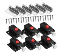 Alipis 6 Pièces Accessoires de quincaillerie pour meubles serrure de porte à ressort loquet de porte automatique pousser pour fermer le loquet petits loquets Alliage de zinc Noir