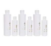Alipis 6 Pièces Bouteille d'eau Bénite Catholique Croix Élégante 250ml en Plastique PE Distributeur pour Cérémonies Chrétiennes et Rituels de Bénédiction