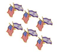 Alipis 6 Pièces Broche Commémorative Alliage de Zinc Drapeaux Usa et Israël Résistante la Corrosion pour Collectionneurs et Recherche Historique