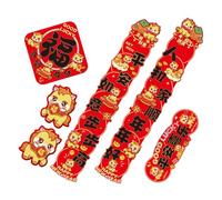 Alipis 6 Pièces Chinese Year Door Couplets Year Of The Horse Peel And Stick Spring Festival Banners Weather-resistant Auspicious Decorations For Home Entrance