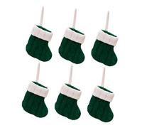 Alipis 6 pièces Décoration Noël Chaussettes Suspendues Tricotées Vertes Bonbons Suspendre Sapin Cheminée Chambre