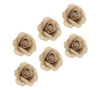 Alipis 6 Pièces décorations petites fleurs artificielles décor de chaussures à fleurs chaussures fleur décorative accessoires de chaussures fausse fleur lin Khaki