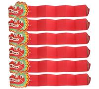Alipis 6 Pièces Enveloppes Rouges Chinoises Pliables Dragon Vides pour An et Occasions Festives