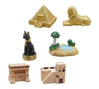 Alipis 6 Pièces Figurines Miniatures Égyptiennes Anciennes Décor Unique Pyramide pour Amateurs D’Histoire Ensemble De Modèles Précis avec Pyramid Sphinx Et Autres Décoration De Bureau Et