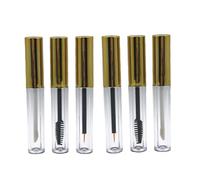Alipis 6 pièces Flacons Vides Cosmétiques Pet Doré Tubes Rechargeables pour Gloss à Lèvres Eyeliner et Brosse à Cils Emballage Pratique et Étanche