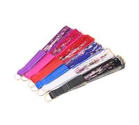 Alipis 6 pièces Lot de Éventails Pliants Vintage Floraux Espagnols Élégants et Faits Main pour Danse Fête et Décoration Soie Colorée Rouge Blanc Noir Bleu Foncé