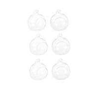 Alipis 6 pièces Lot de Vases Suspendus Verre Transparent Forme de Boule avec Base Plate pour Plantes Décoration Mariage et Terrarium DIY