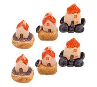 Alipis 6 Pièces Ornements de Maison Miniature Résine pour Jardin Féérique Décor de Village Tiny House Accessoires de Paysage Micro Élégance et Design Artisanal