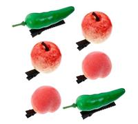 Alipis 6 pièces Pinces à Cheveux Alligator Lot de Fruit et Légumes Réalistes Clips Amusants pour Fille et Femme Accessoires Coiffure Créatifs pour Fêtes et Coiffage