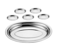 Alipis 6 pièces Plateau Acier Inoxydable Plat à Poisson Saisissant Plateau de Service Multifonctionnel pour Fruits de Mer Desserts et Viandes Poli Aux Rayures
