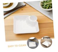 Alipis 6 Pièces Plateau Snack Divisé avec Coupelle à Trempette Plateau Service Compartimenté Réutilisable Plastique Blanc pour Apéritifs Desserts et Fruits et Facile à Nettoyer