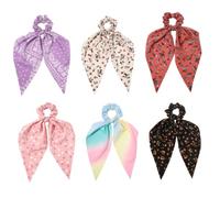 Alipis 6 pièces Rubans Élastiques pour Cheveux Longs Imprimés Floral Accessoires Coiffure Femme Fille Bandeaux Longs Confortables et Décoratifs