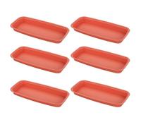 Alipis 6 Pièces Soucoupe de Plantation Rectangulaire en Plastique, Bac à Fleurs en Plastique, 9,45x4,33x0,79 Po, pour Pots de Fleurs D'intérieur, Rebord Relevé, Rebord de Fenêtre