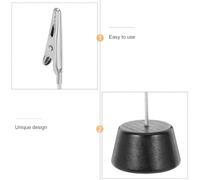 Alipis 6 pièces Support Pinces Photos Bois avec Pince Crocodile Ajustable Porte Cartes Visite Polyvalent pour Bureau Présentation Mémo et Cartes de Table Design Compact et Stable Lot de