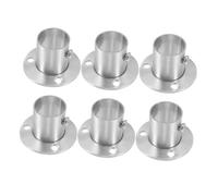 Alipis 6 pièces Supports à Bride Acier Inoxydable pour Tringle de Placard Base Épaissie Haute Fixation Stable pour Tube Rond Accessoires pour Penderie et Étagère