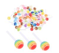 Alipis 60 Pièces Mini Resin Lollipop Charms For Nails Candy Nail Art Decorations For DIY Manicure Party Designs