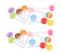 Alipis 60pièces Mini Breloques Forme de Bonbons Décorations Résine pour Ongles Breloques Sucettes Colorées pour Nail Art DIY Accessoires de Manucure Ludiques et Pratiques