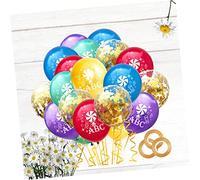 Alipis 63 Pièces Ballons Latex Rentrée Scolaire Abc Décoratifs pour Fête Douverture de Classe avec Ballons Colorés Paillettes Rubans